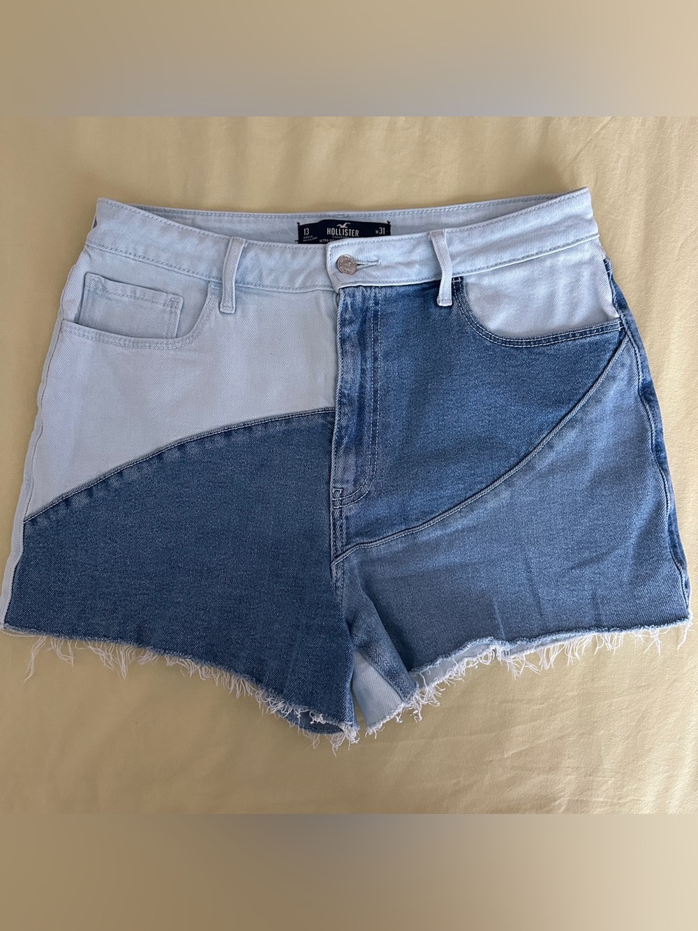 HOLLISTER PATCHWORK DENIM SHORTS